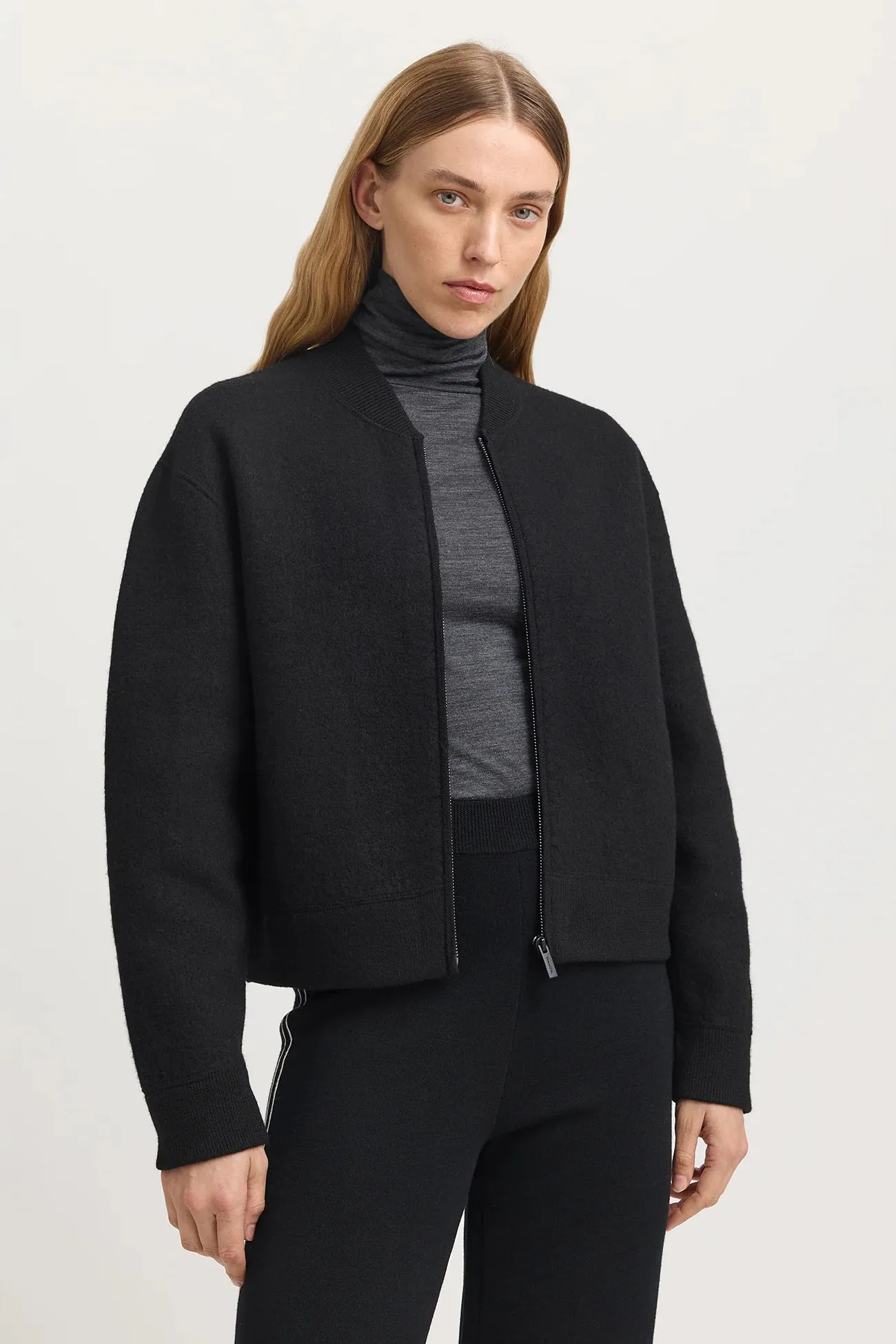 Toorallie, Wool Bomber Jacket | Black