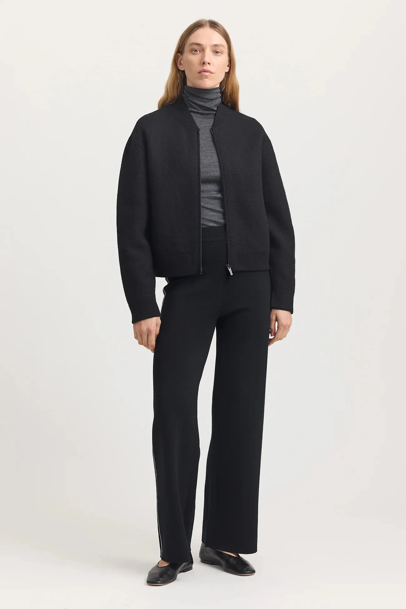 Toorallie, Wool Bomber Jacket | Black