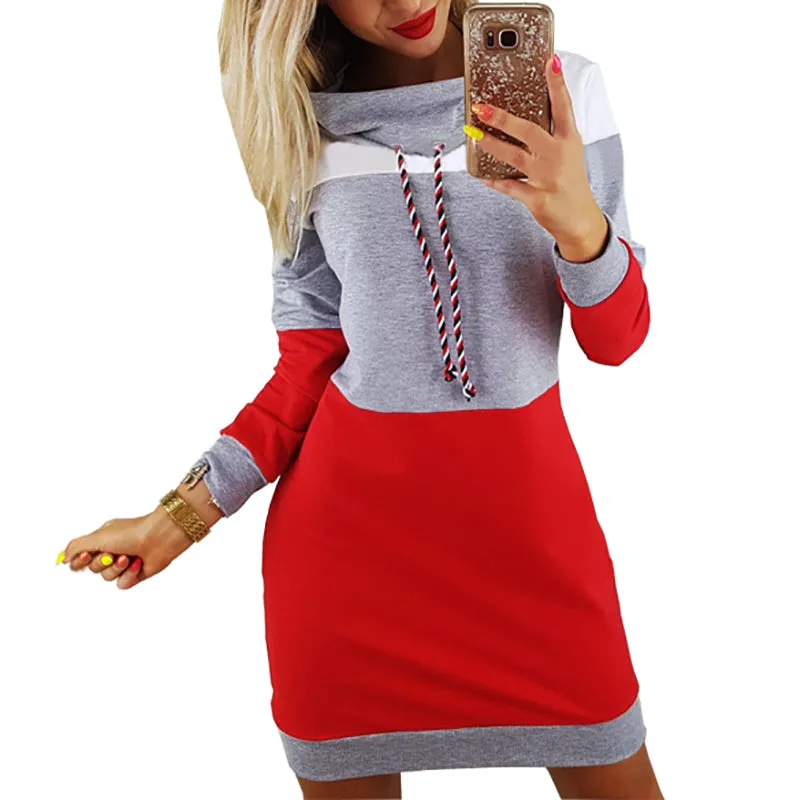 Turtleneck Long Sleeve Hooded Sweatshirt
