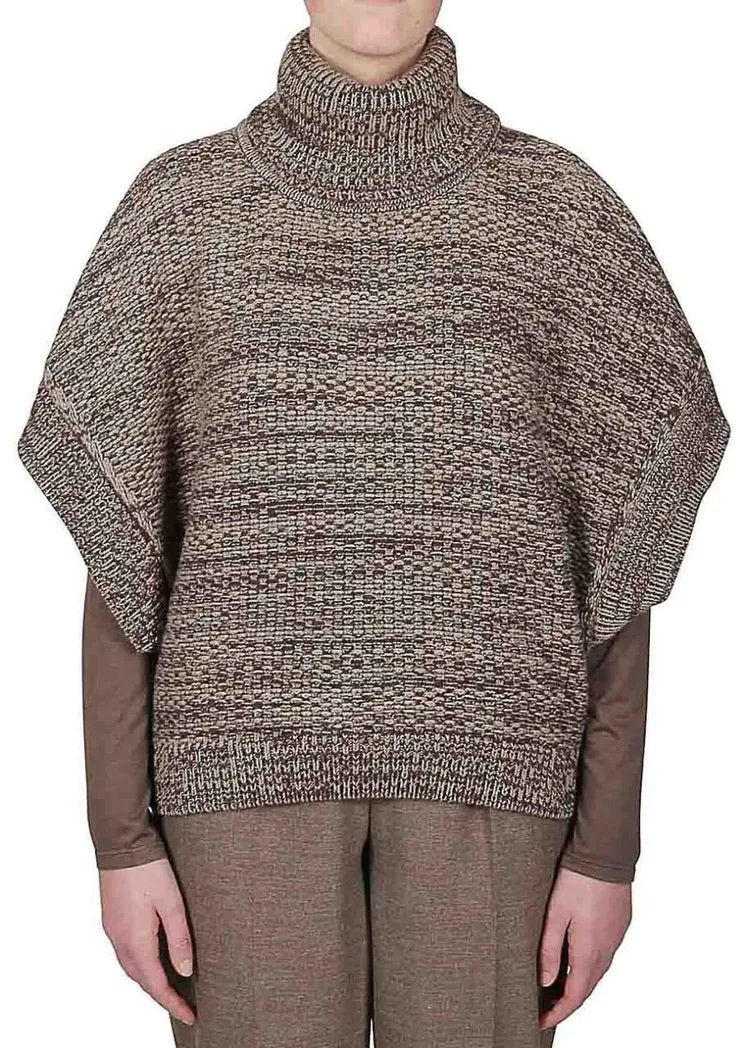Turtleneck Poncho Sweater