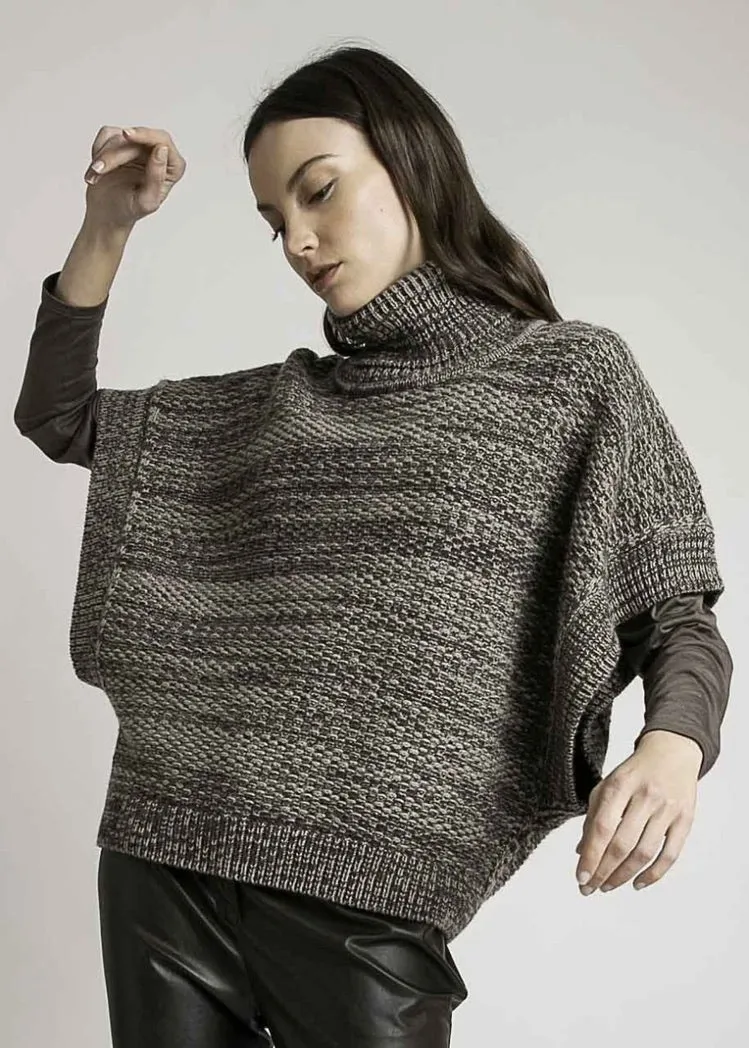 Turtleneck Poncho Sweater