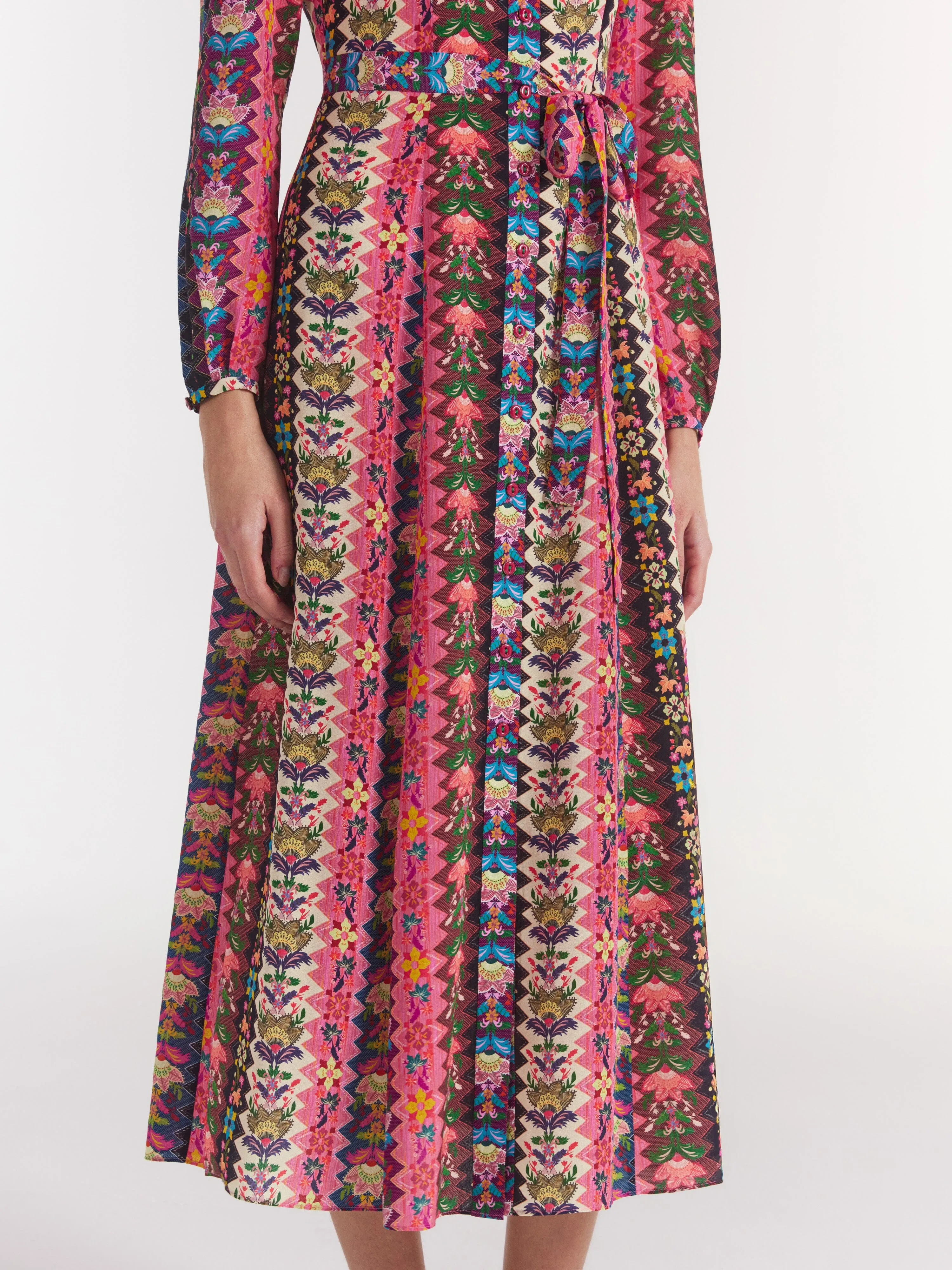 Vanessa B Dress in Java Stripe Fuchsia