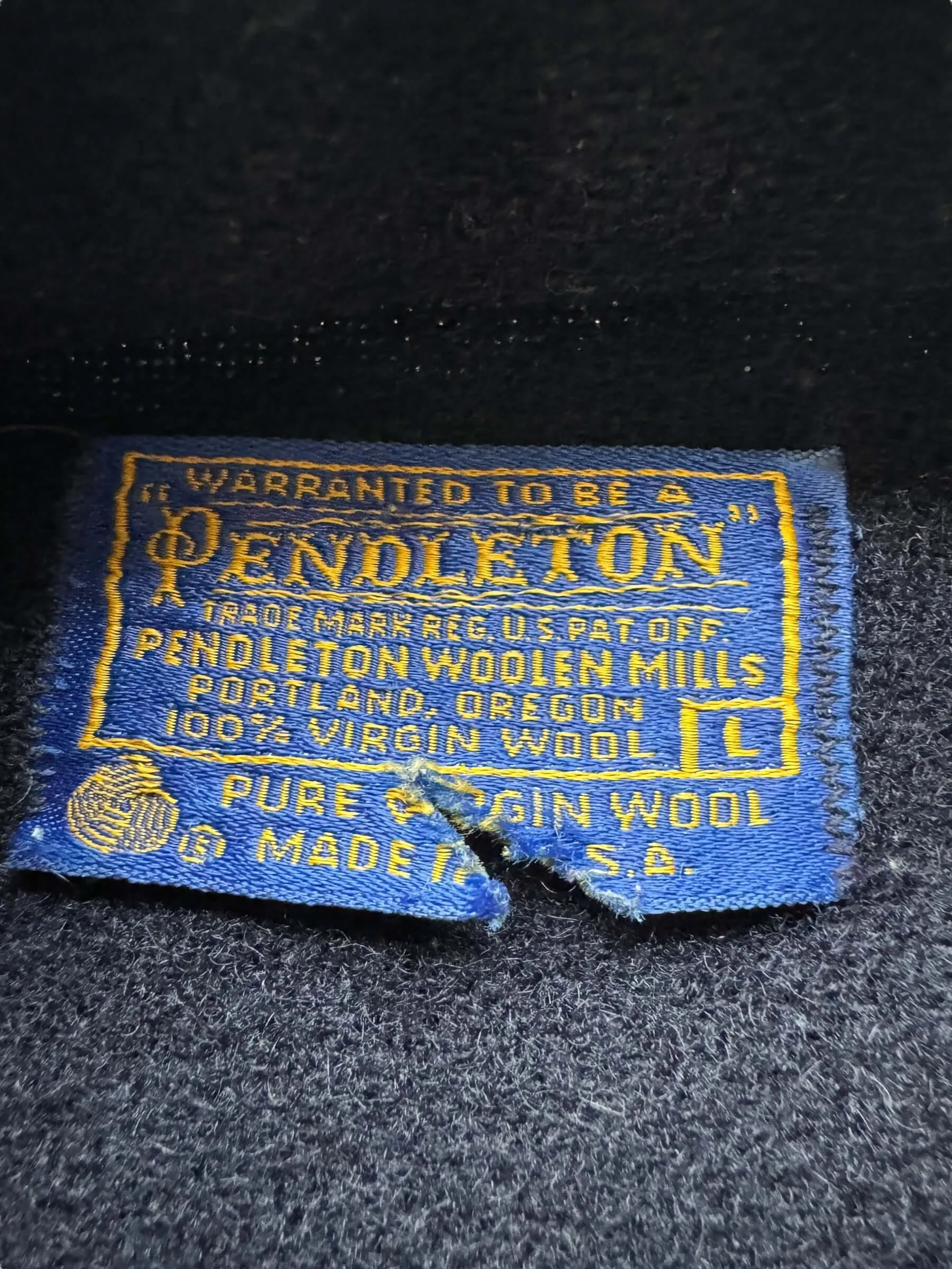 Vintage Pendleton Navy Wool Coat SZ L