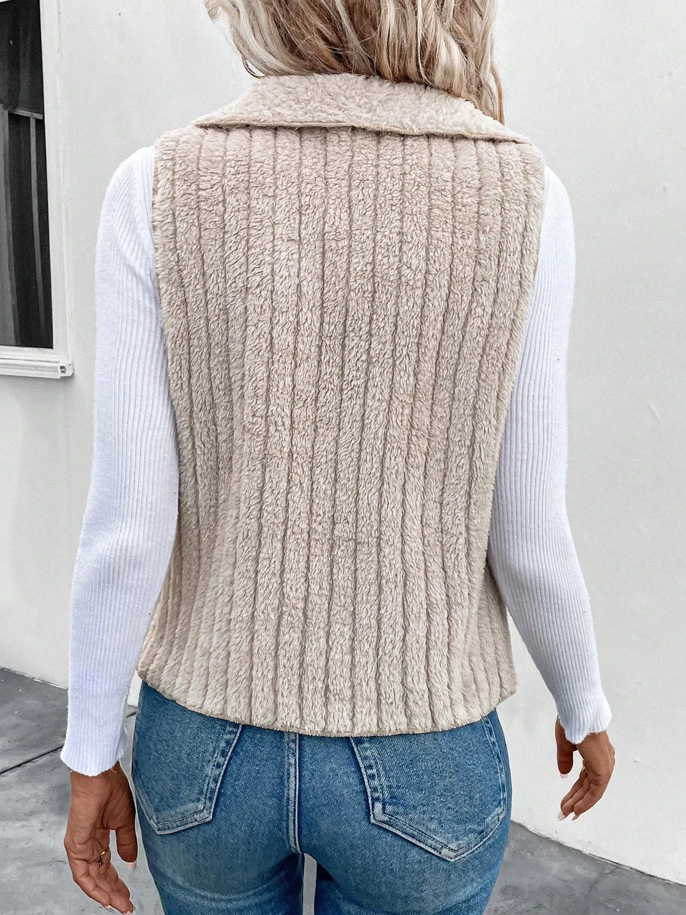 Women's Waterfall Collar Open Front Vest Coat