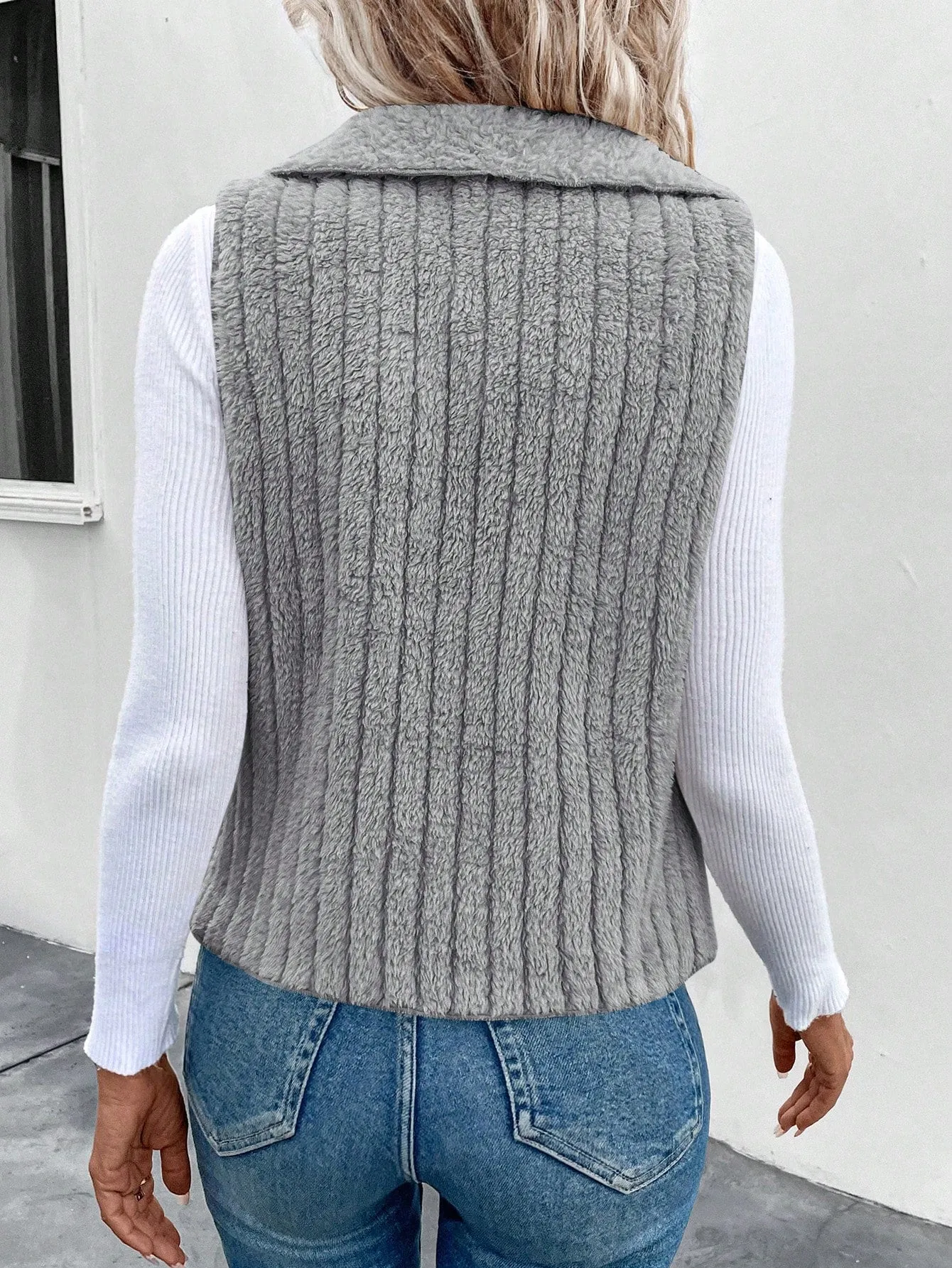 Women's Waterfall Collar Open Front Vest Coat