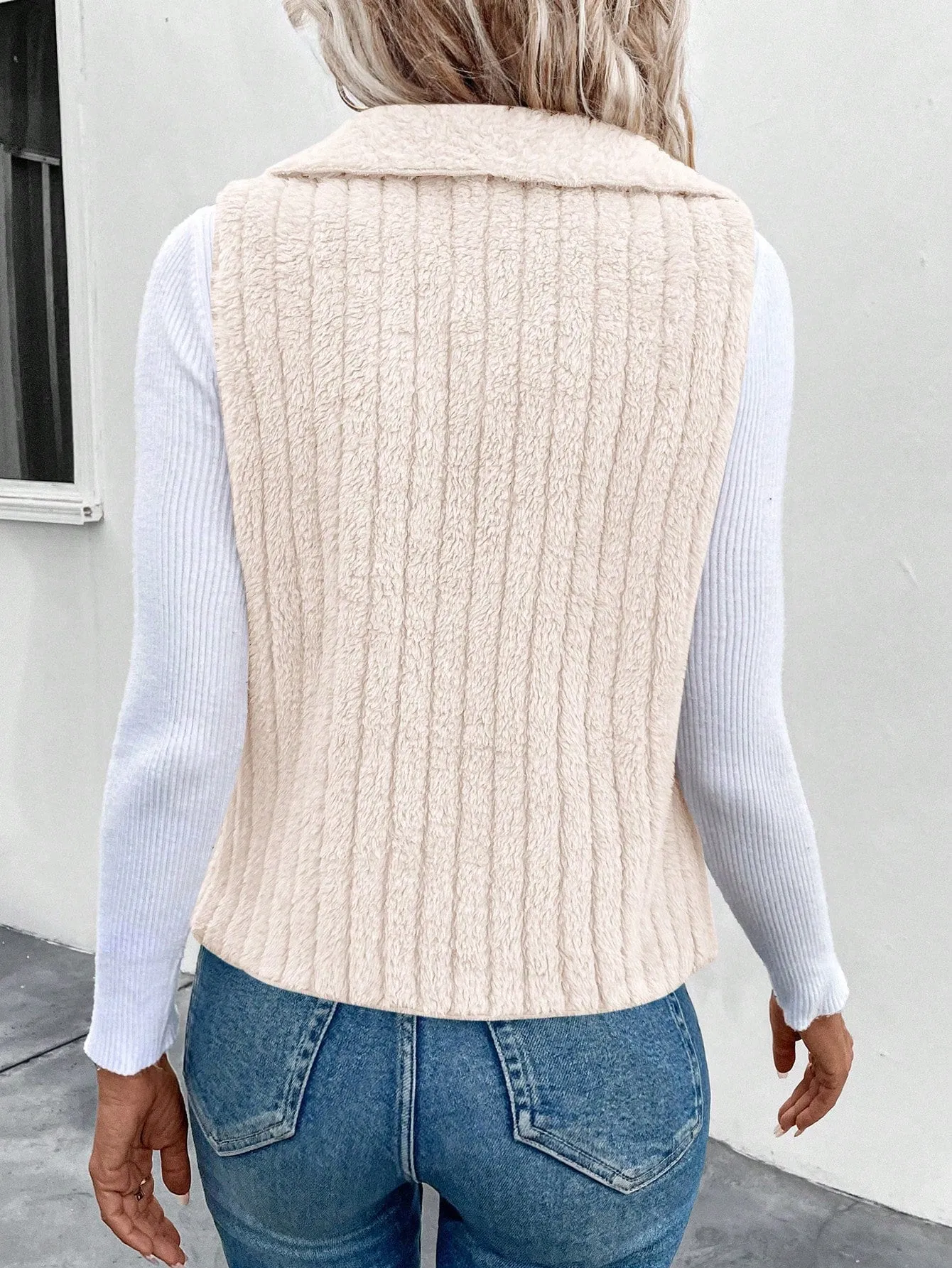 Women's Waterfall Collar Open Front Vest Coat