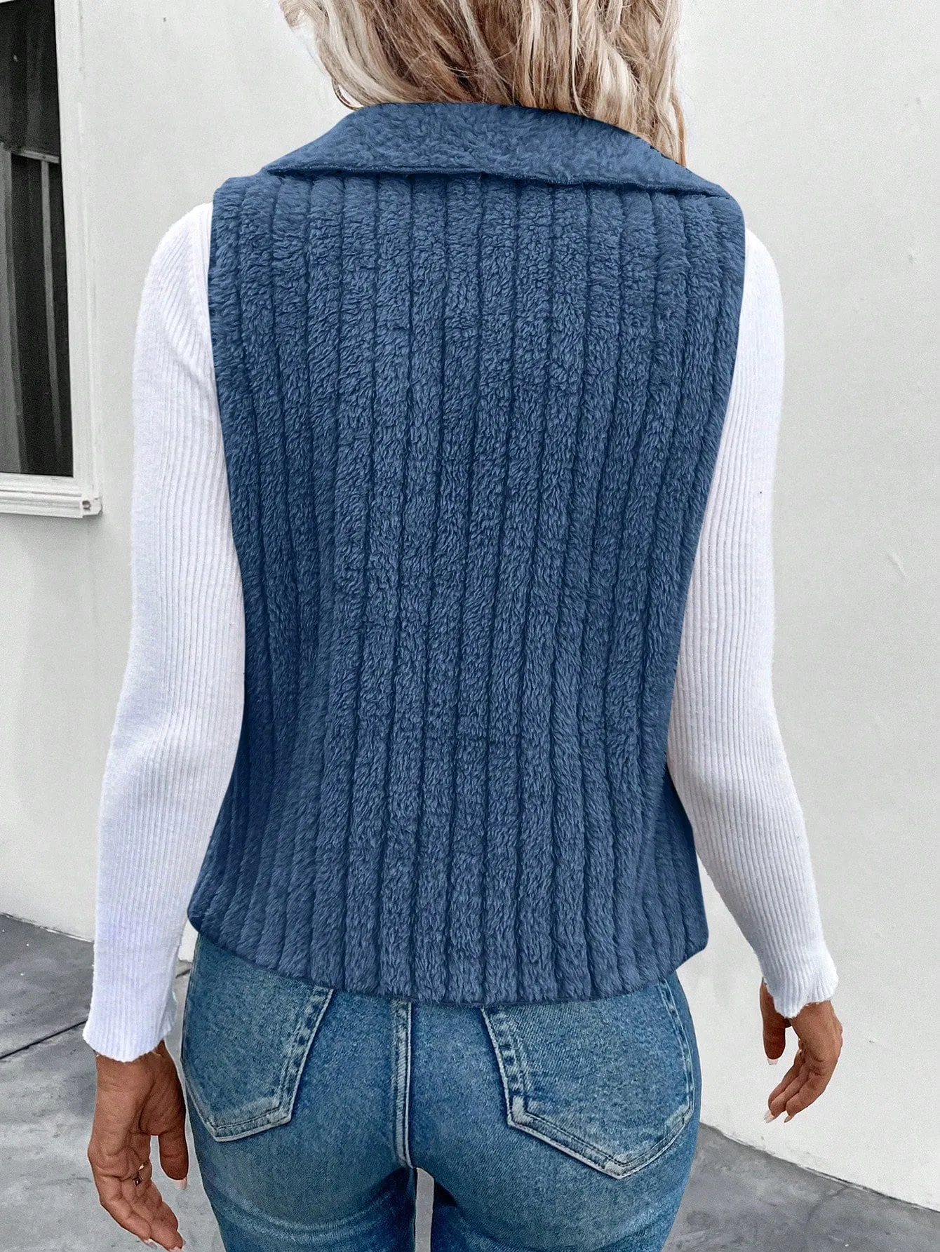Women's Waterfall Collar Open Front Vest Coat